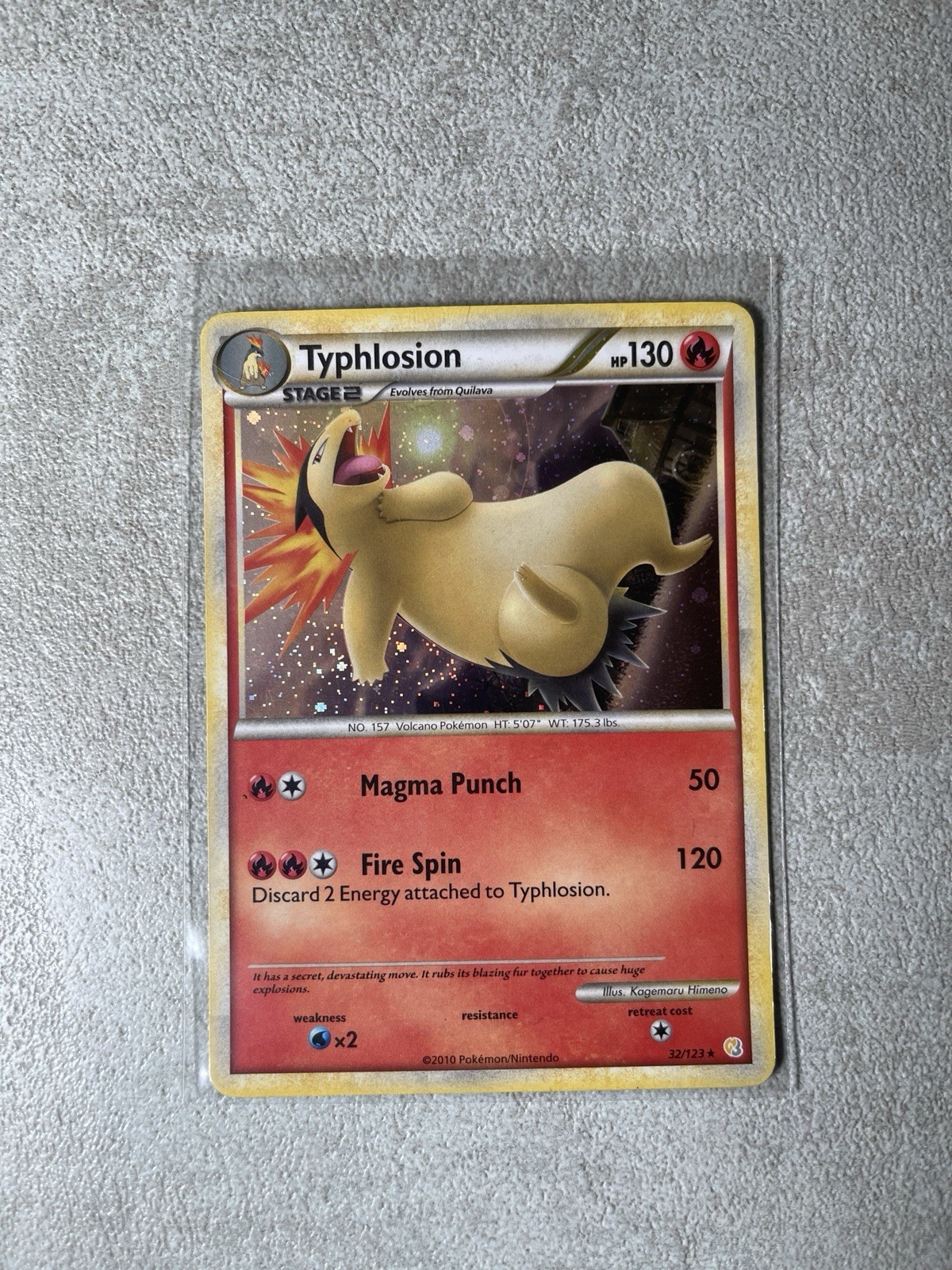 Pokémon TCG Typhlosion 32/123 - English HGSS HeartGold Soulsilver Holo Card LP