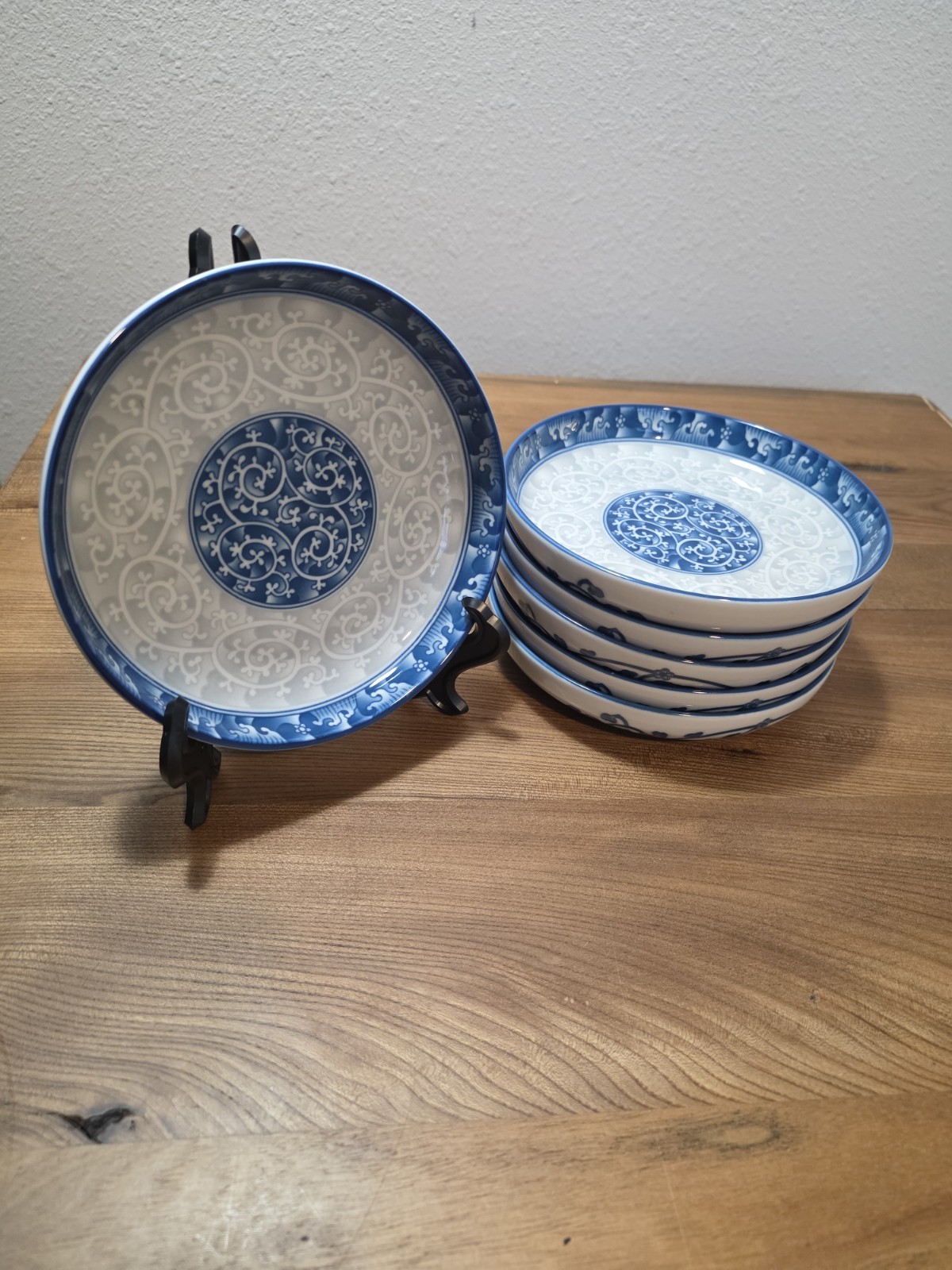 Vintage S. Korean, SEOKCHON LOKO Shallow Bowls, 6\ Vintage S. Korean, SEOKCHON LOKO Shallow Bowls, 6\