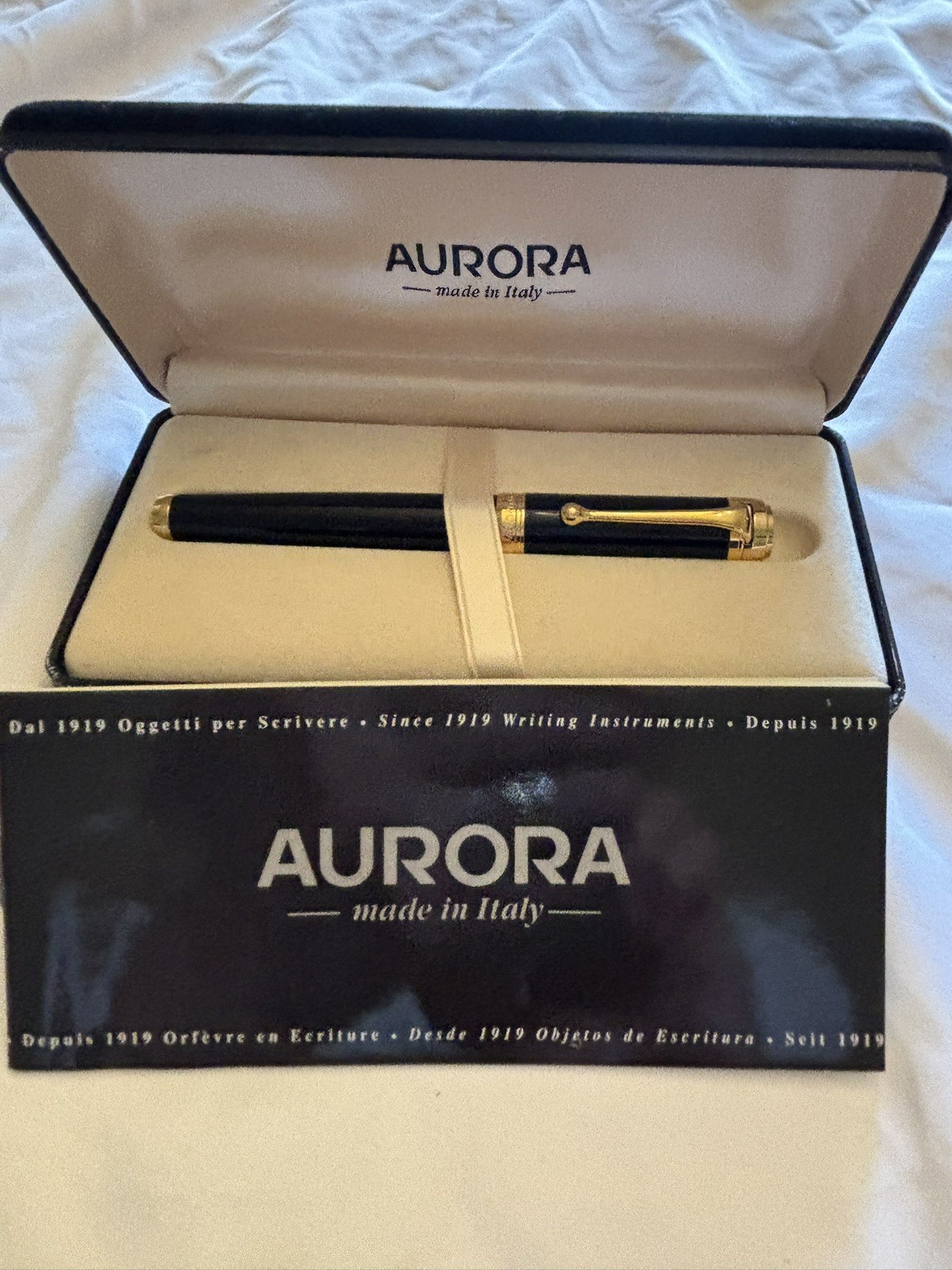 Year 2000 Aurora Talentum Black Rollerball w/Gold Trim Year 2000 Aurora Talentum Black Rollerball w/Gold Trim