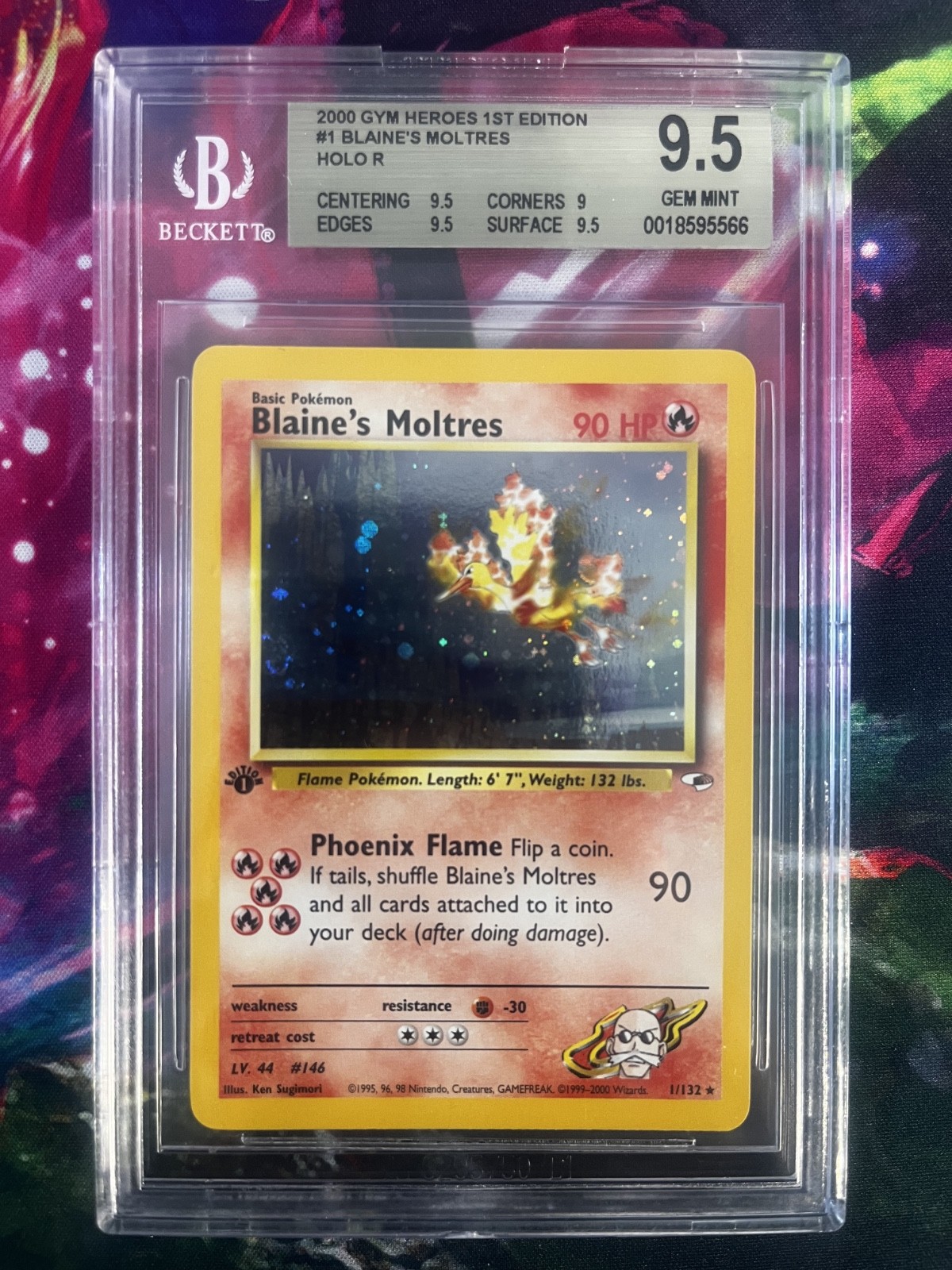 2000 GYM HEROES 1ST EDITION #1 BLAINE'S MOLTRES BGS 9.5 2000 GYM HEROES 1ST EDITION #1 BLAINE'S MOLTRES BGS 9.5
