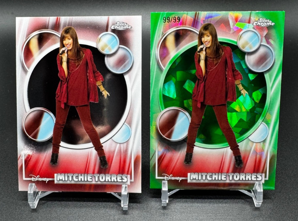 2026 Topps Chrome Sapphire Disney Mitchie Torres 99/99 BOOKEND +Base Demi Lovato