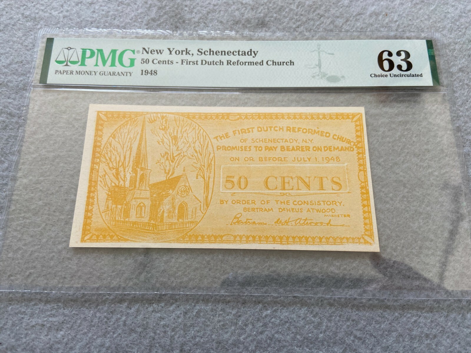 1948 First Dutch Reformed Church Schenectady New York 50 Cents PMG Certified
