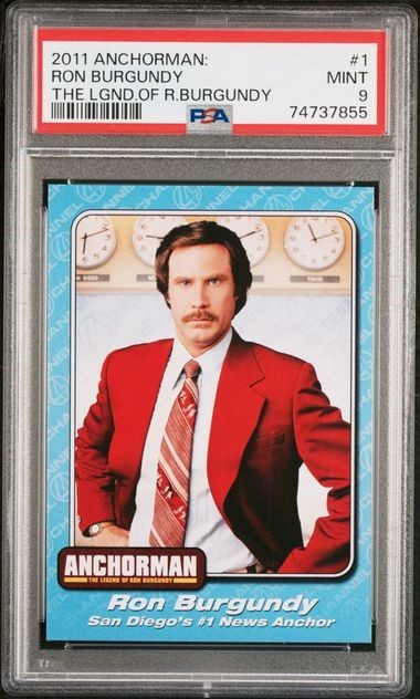 2011 Anchorman Ron Burgundy (Will Ferrell) Rookie Card PSA 9 MINT POP 41