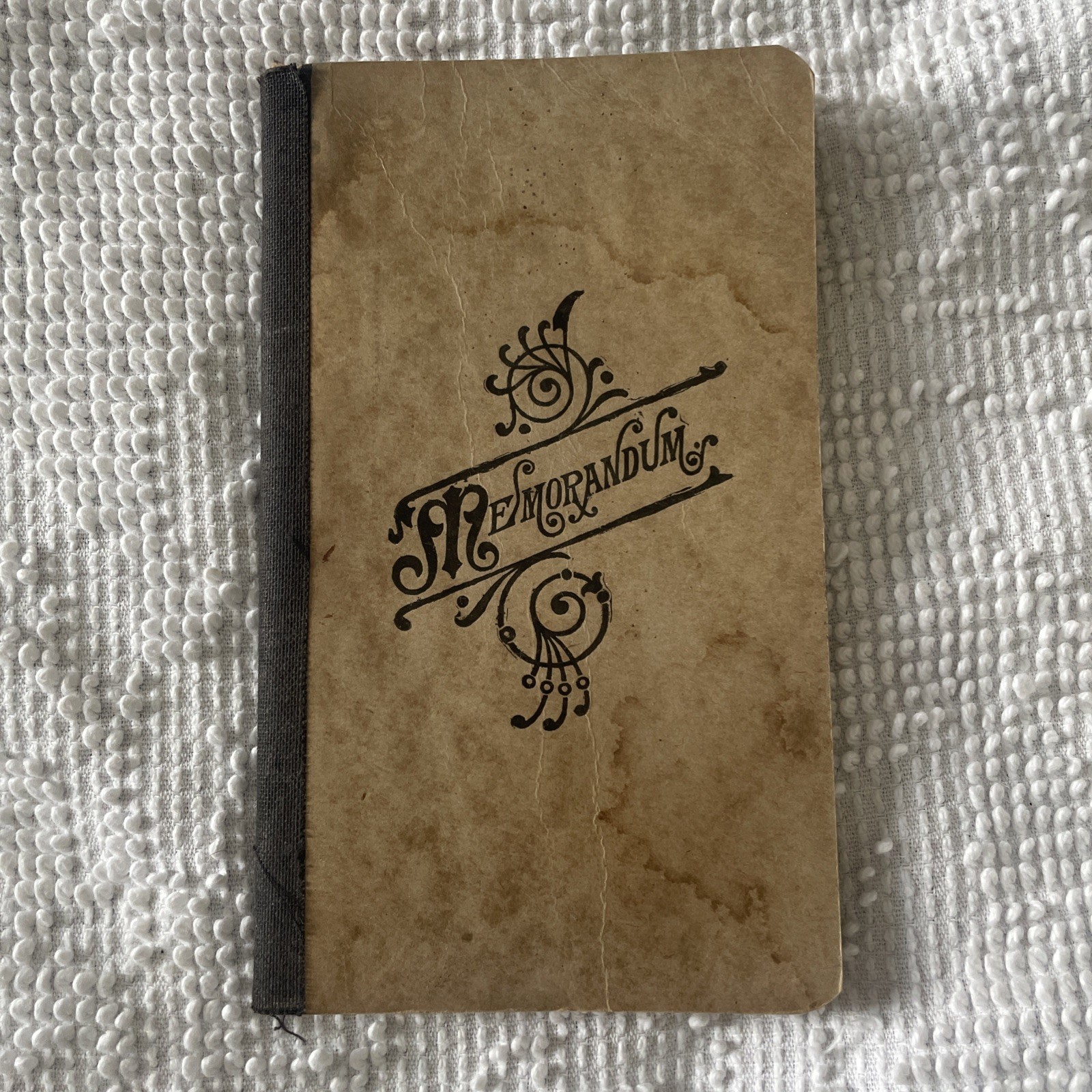 Antique Pocket Memorandum Notebook 1910-1920’s Unused Black Cloth Spine Lined Antique Pocket Memorandum Notebook 1910-1920’s Unused Black Cloth Spine Lined