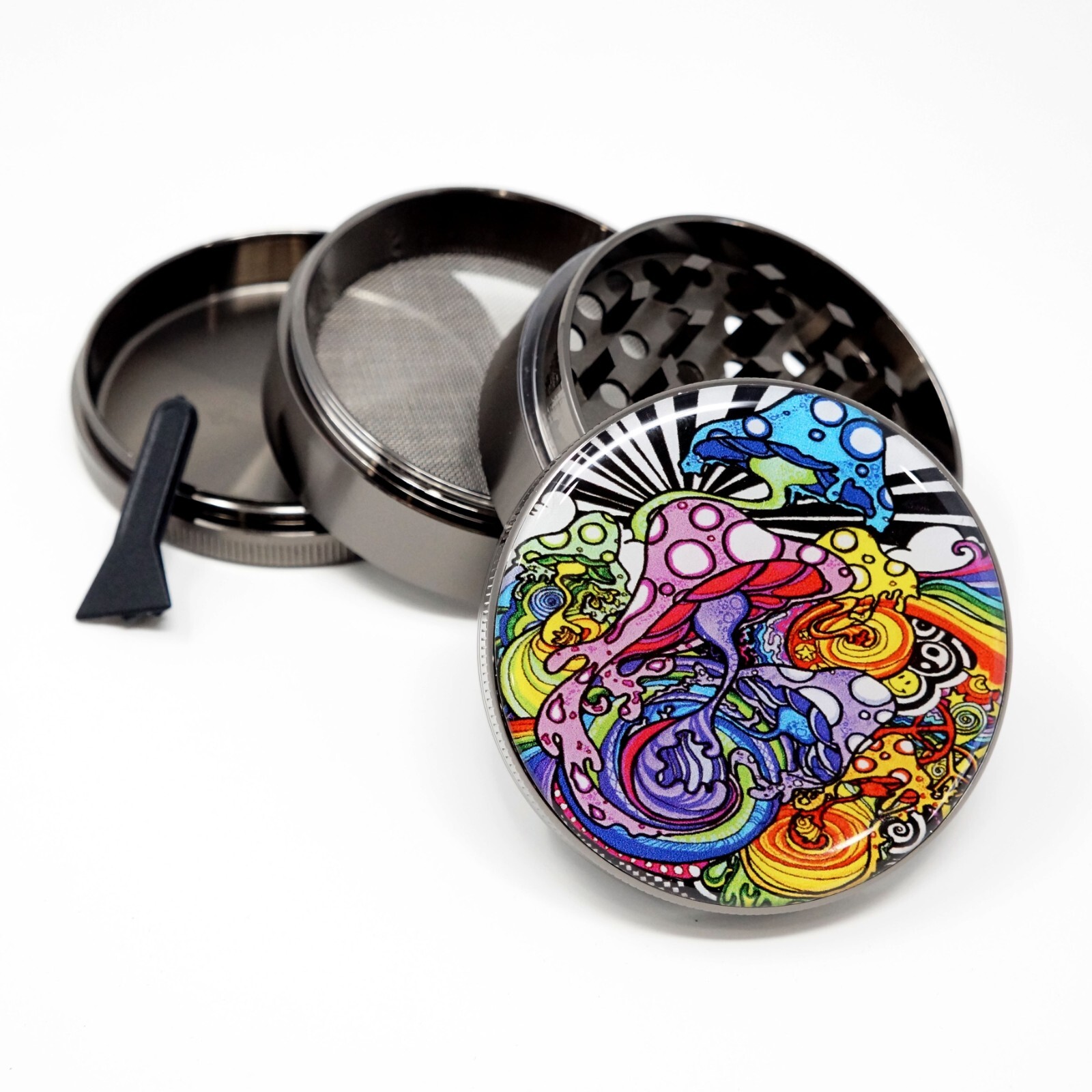 Mushroom Design Large Size Zinc Alloy 4-Layer Grinder Item # MU-001 Mushroom Design Large Size Zinc Alloy 4-Layer Grinder Item # MU-001