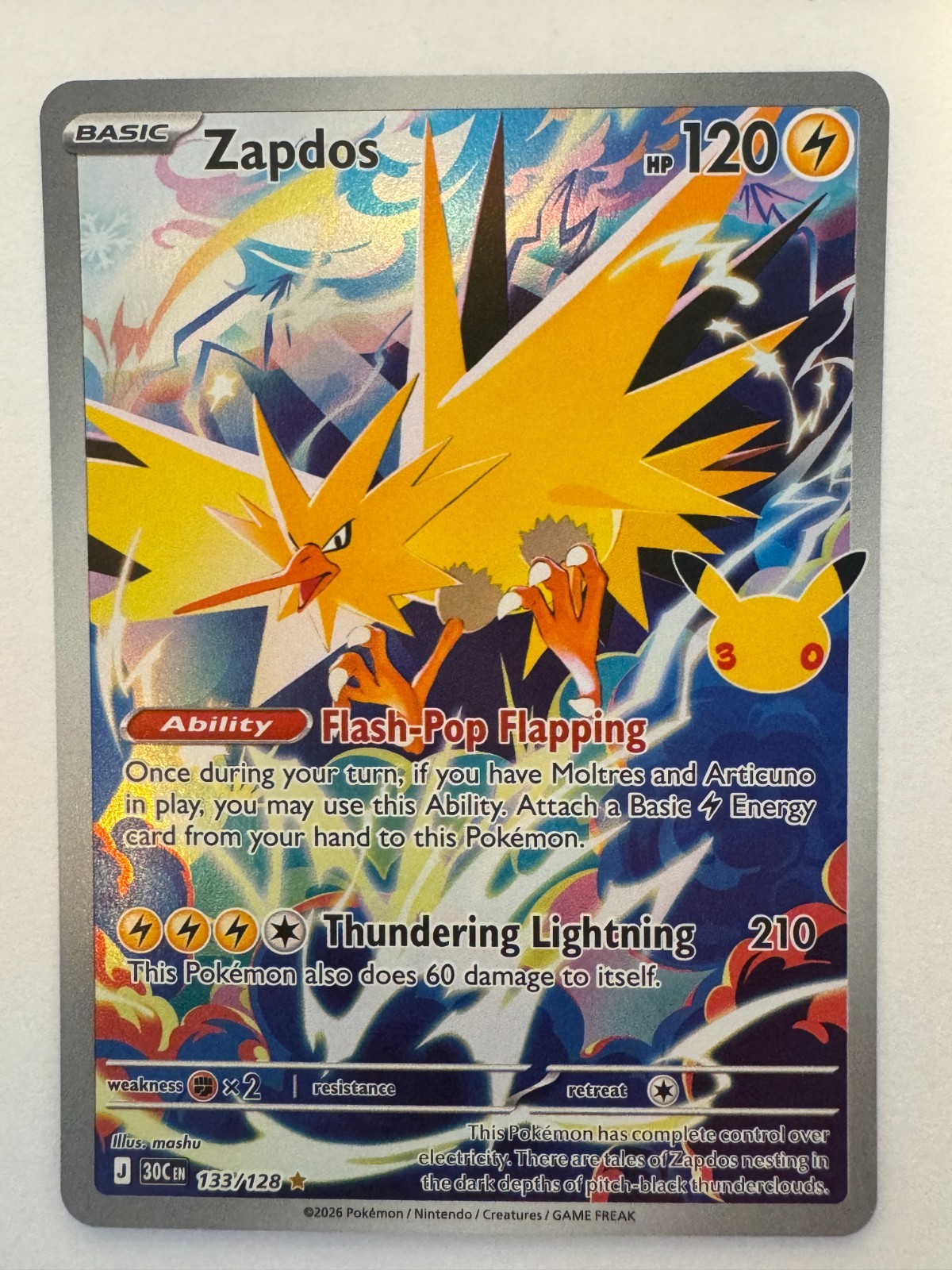 Zapdos - 133/128 - ME: 30th Celebration (30C)