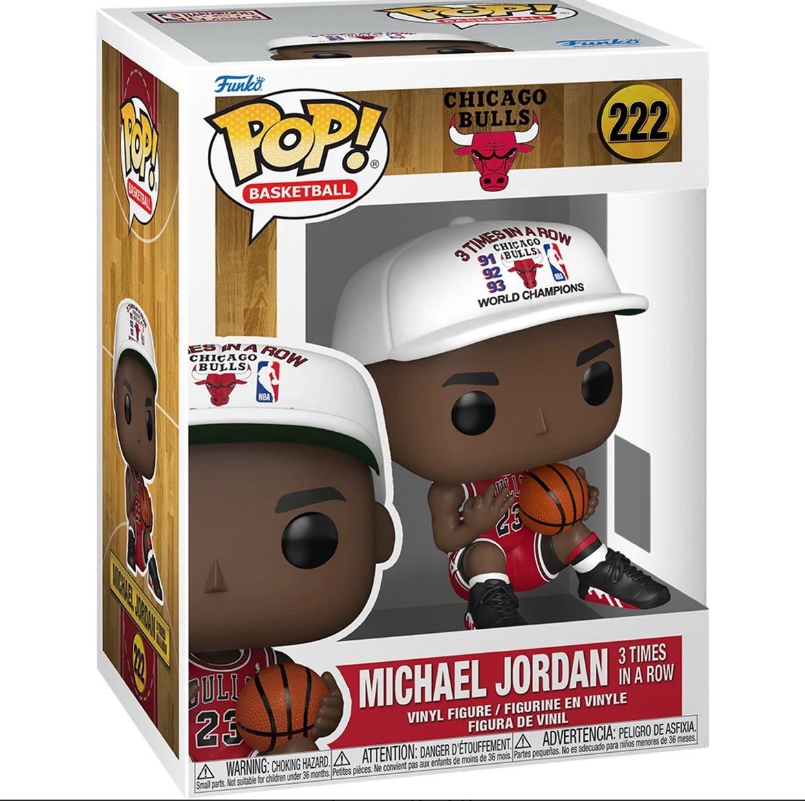 NBA Chicago Bulls Michael Jordan 3 Times in a Row POP Vinyl Figure #222 Funko NBA Chicago Bulls Michael Jordan 3 Times in a Row POP Vinyl Figure #222 Funko