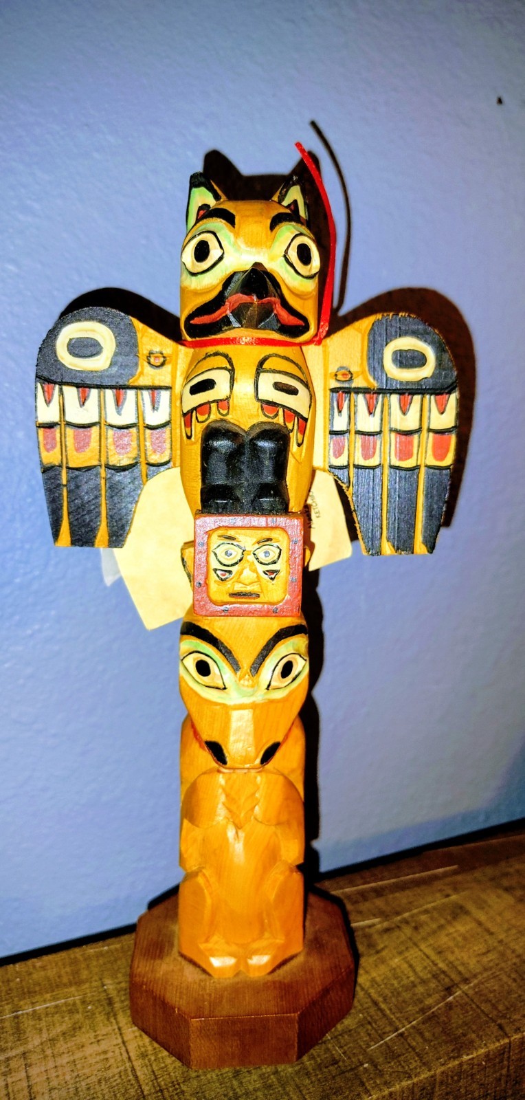Alaskan Black Diamond Totem Pole 9” Hand Carved Patrick Seale Signed Sun & Raven Alaskan Black Diamond Totem Pole 9” Hand Carved Patrick Seale Signed Sun & Raven