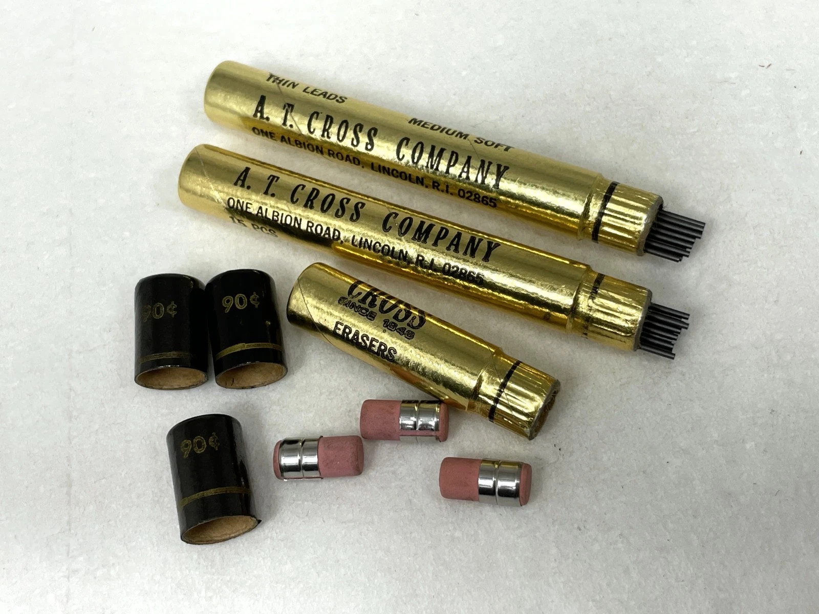 Vintage nos CROSS Mechanical Pencil Refills ~ 2 tubes LEAD + 1 tube ERASERS (3)