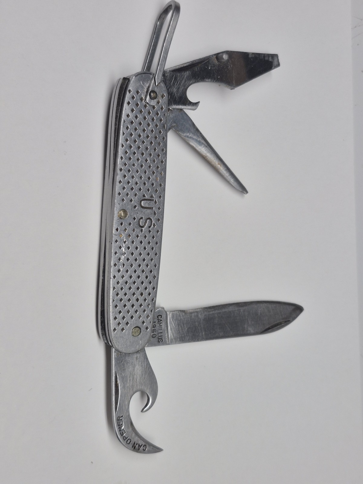 Vintage 1960 Camillus U.S. Military Utility Pocket Knife Demo Knife USA 4 Tool