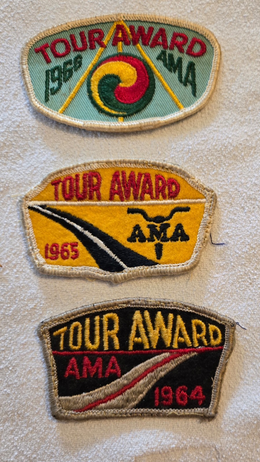 Vintage 1965-66-67 AMA Motorcycle Gypsy Tour Award Jacket Patches