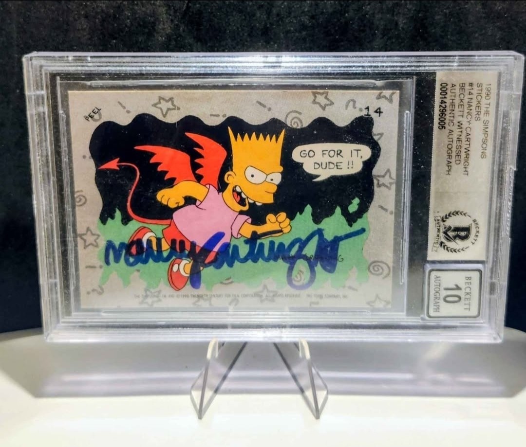Topps 1990 Simpsons Stickers Set #14 Evil Bart Non-Sport Card Autograph Topps 1990 Simpsons Stickers Set #14 Evil Bart Non-Sport Card Autograph