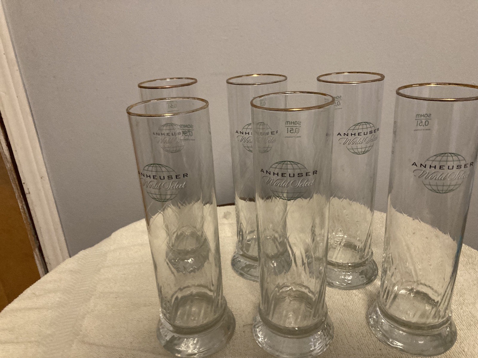 6 Budweiser Anheuser World Select Sahm Germany 9 1/2\ 6 Budweiser Anheuser World Select Sahm Germany 9 1/2\