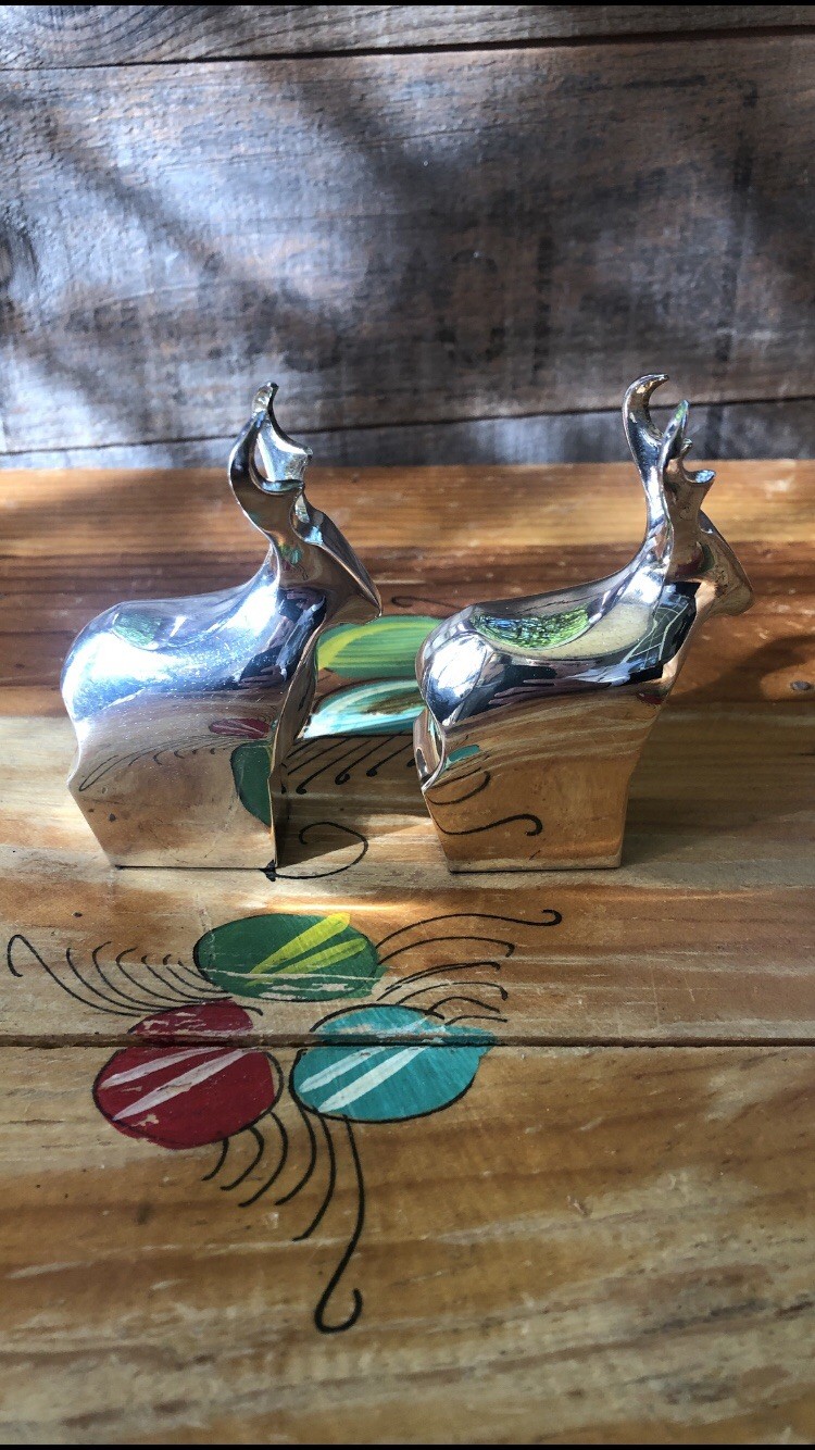 Set of 2 Vintage 1982 Reindeer Gunnar Cyren Dansk Danish Zoo Series Japan Set of 2 Vintage 1982 Reindeer Gunnar Cyren Dansk Danish Zoo Series Japan