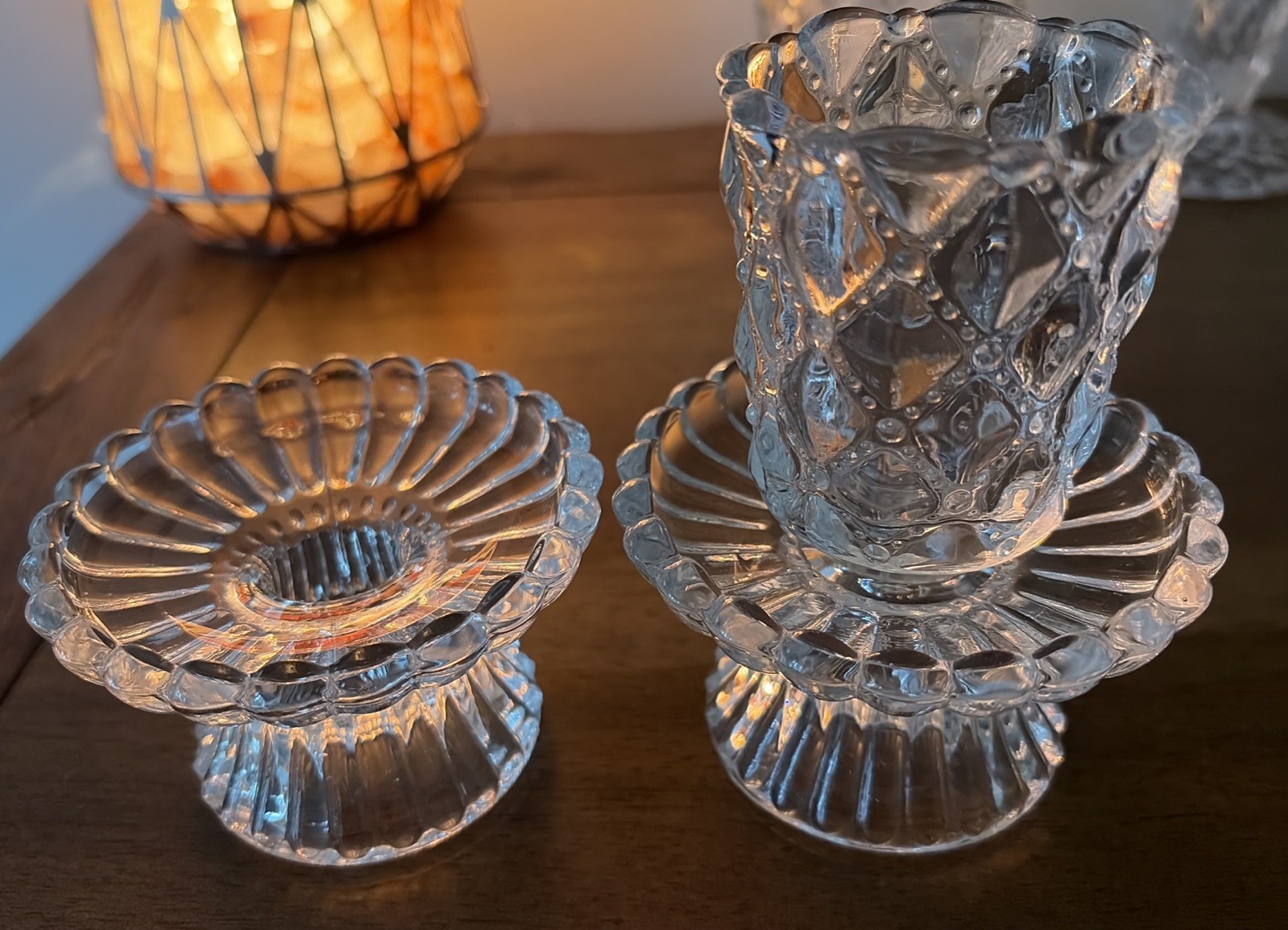 Vtg 1990s PartyLite Quilted Crystal Votive Candle Holders 1 Votive Hold Missing Vtg 1990s PartyLite Quilted Crystal Votive Candle Holders 1 Votive Hold Missing