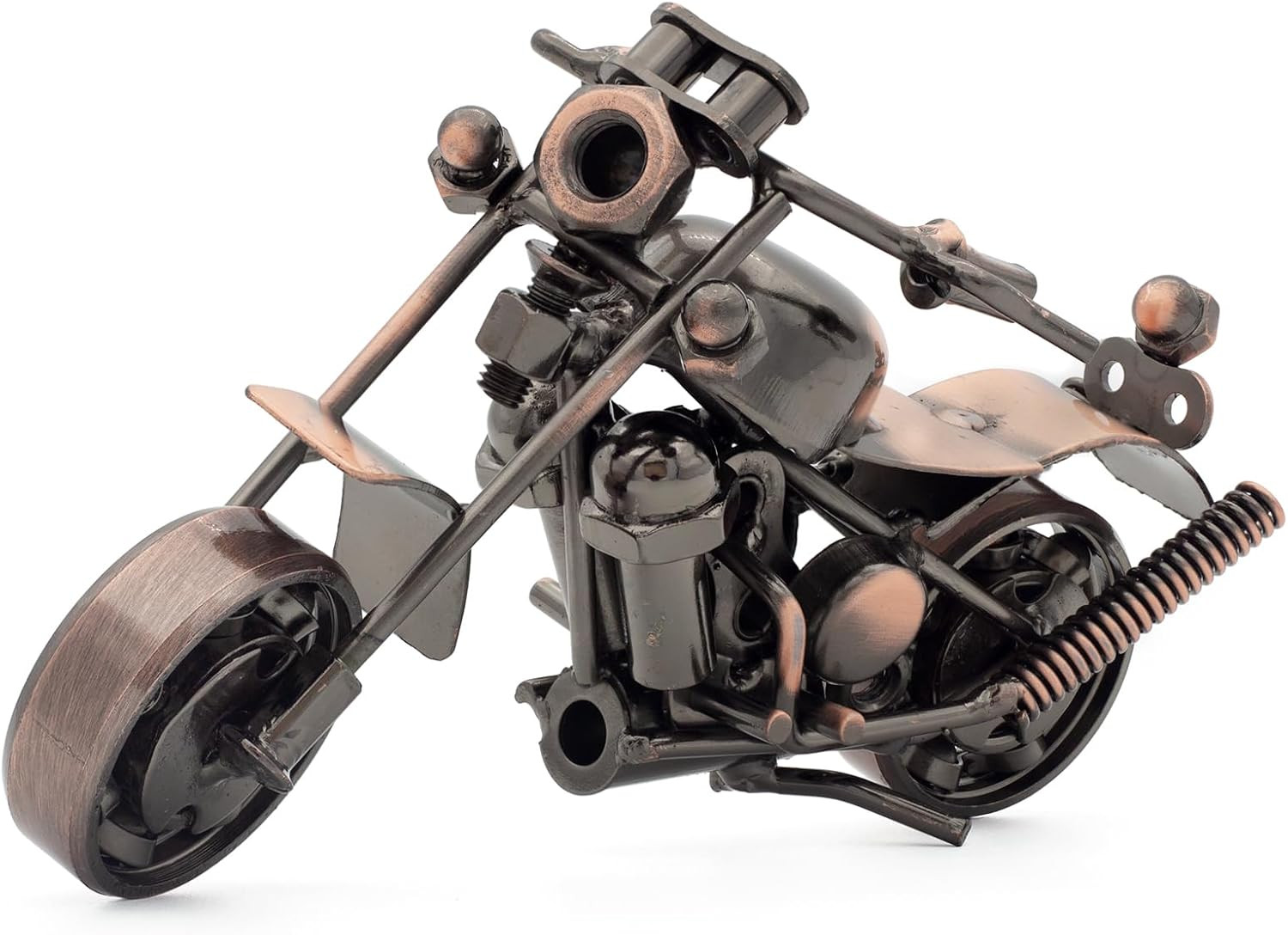Handmade Metal Motorcycle Figurine, Vintage Motorcycle Decor