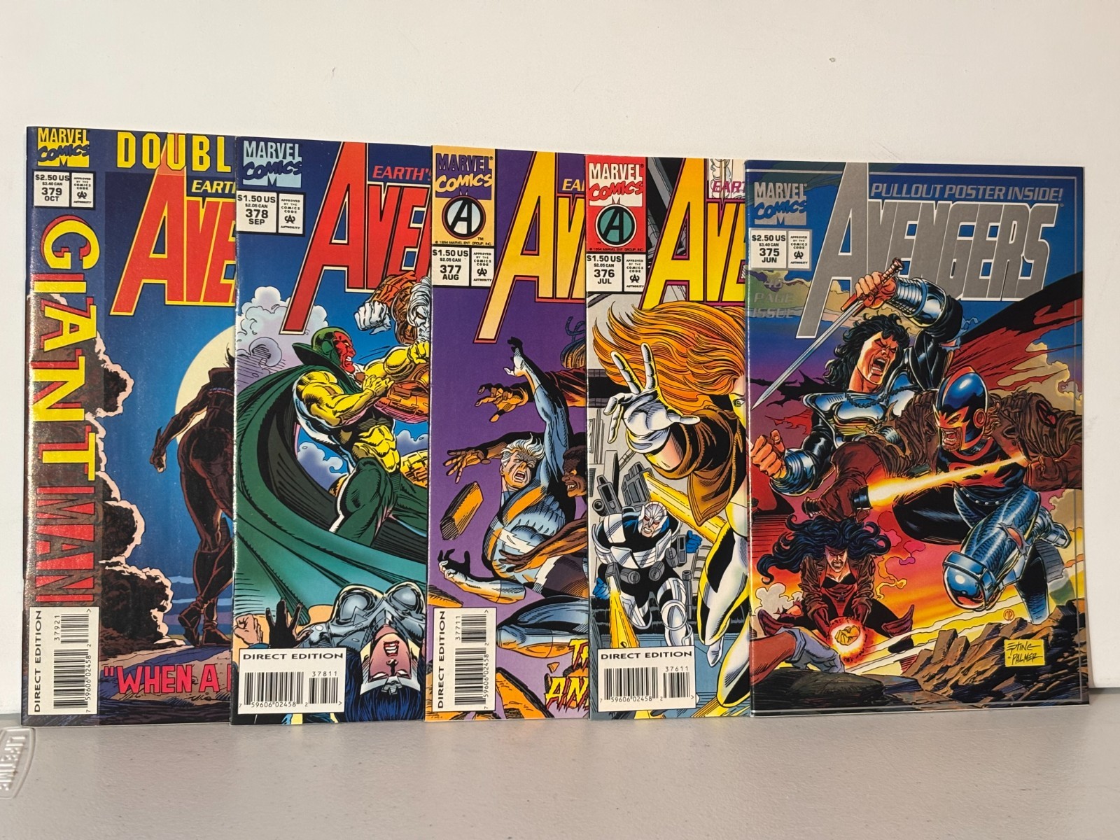 AVENGERS 375 376 377 378 379 - 1994 - Bob Harras - Steve Epting - Tom Palmer NM