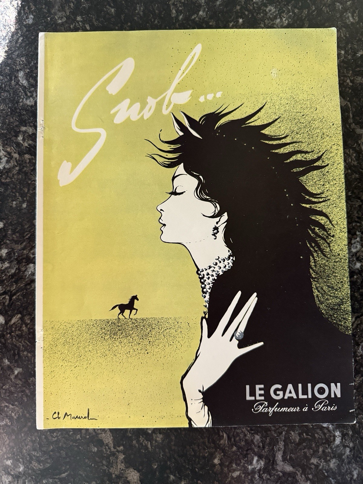 Vintage 1950s French Perfume Ad Marcel Franck Escale & Le Galion Maure