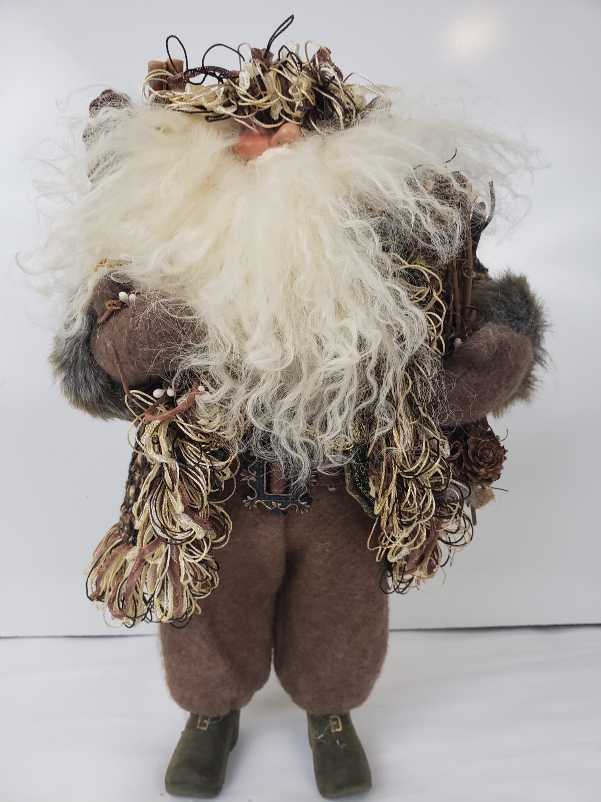 Woodland Rustic Santa Claus Figure Mountain Father Christmas Brown Decor