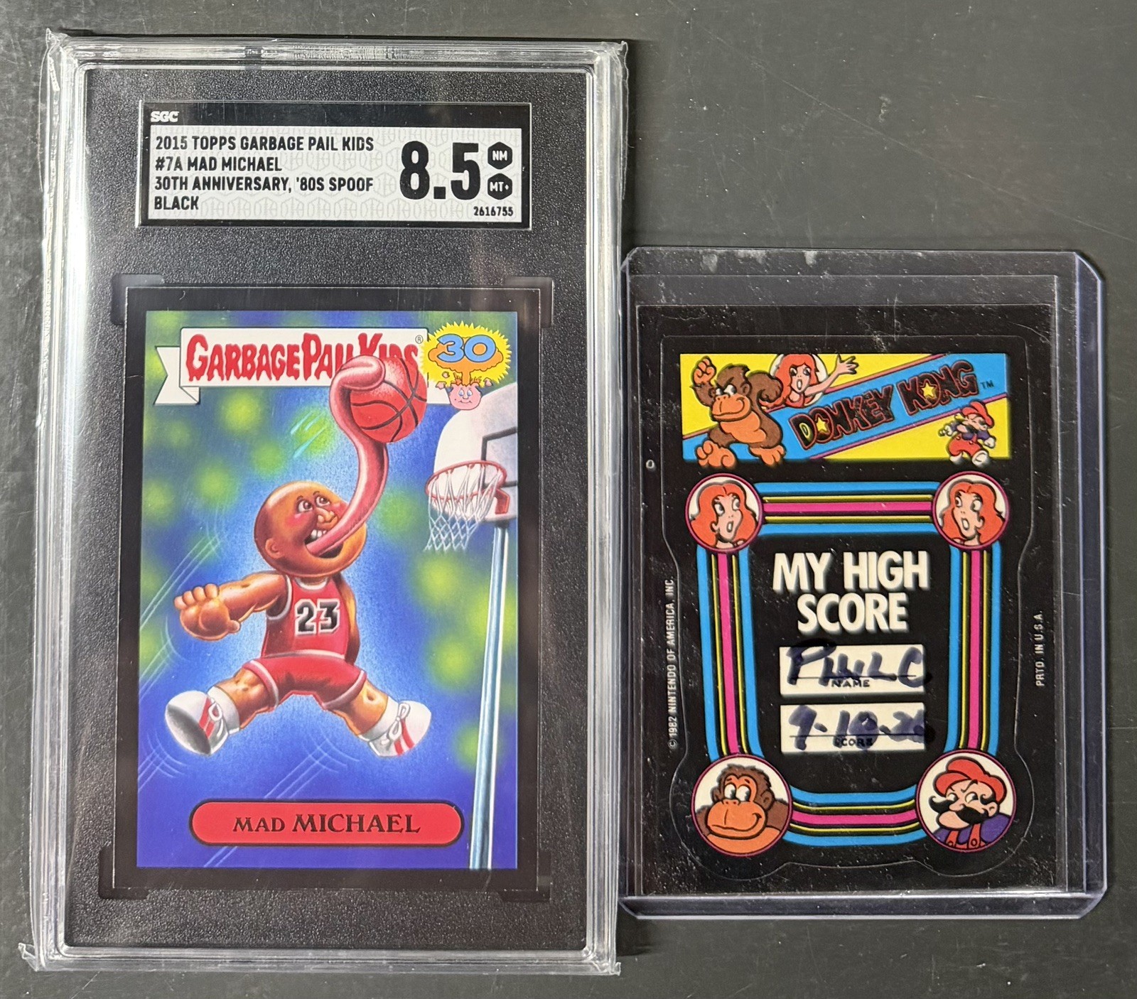 MAD MICHAEL Garbage Pail Kids Card BLACK Michael Jordan SGC 8.5 30th 7a Rare 