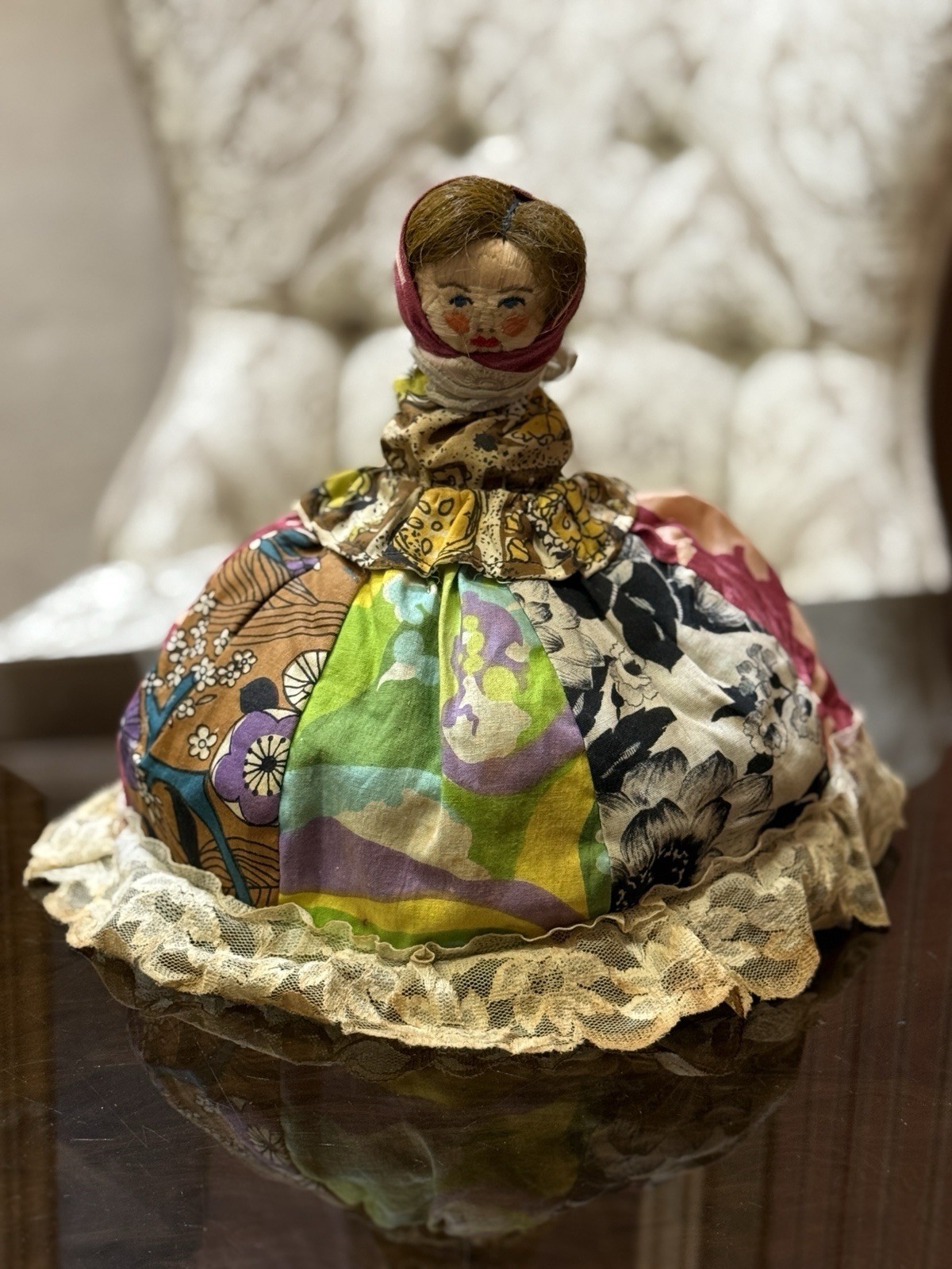 Vintage USSR Samovar Tea Cozy Doll 1950s-1960s Quilted Fabric Tea Warmer 27cm