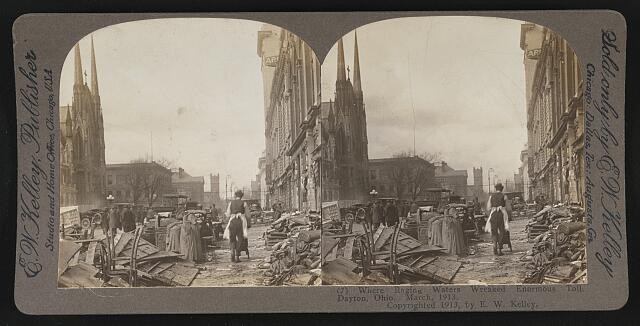 Dayton Ohio 1913 Flood Church Street Disaster Aftermath St. Peter\'s Church