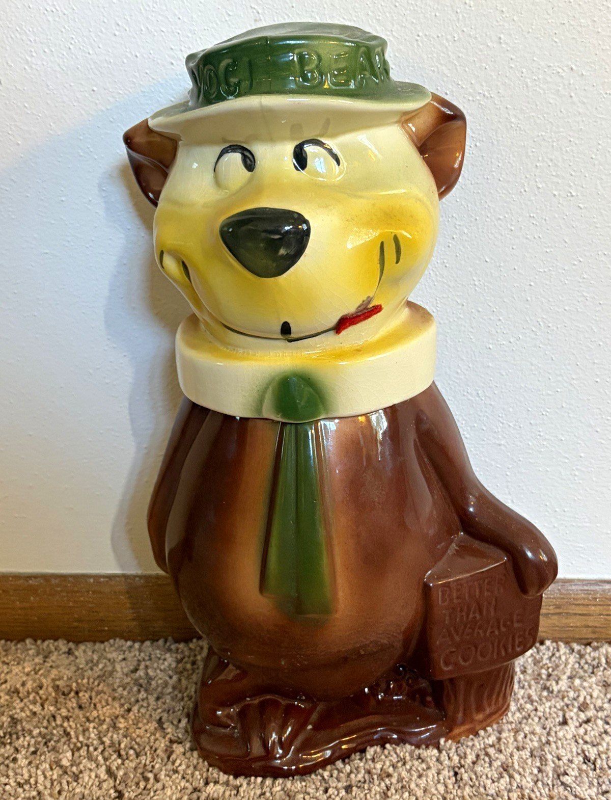 Vintage Yogi Bear Ceramic Cookie Jar excellent condition 