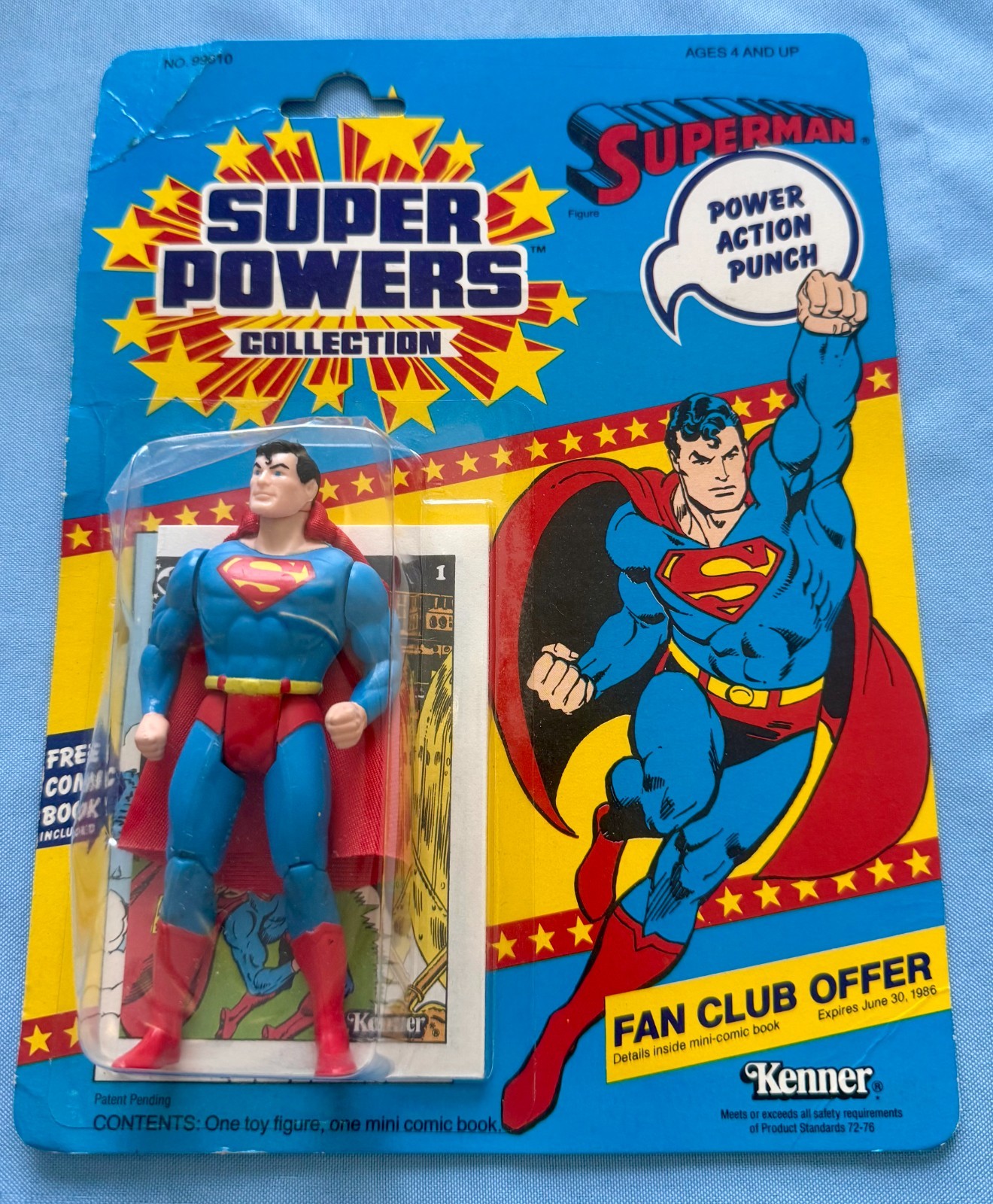 VINTAGE KENNER SUPER POWERS SUPERMAN 1985 SEALED ACTION FIGURE UNPUNCHED CARD VINTAGE KENNER SUPER POWERS SUPERMAN 1985 SEALED ACTION FIGURE UNPUNCHED CARD