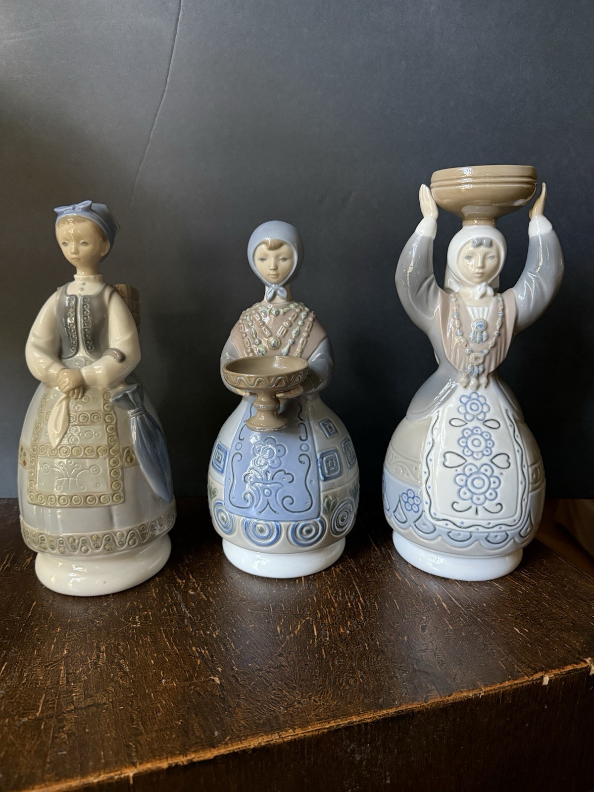 Lladro vintage trio traditional dress