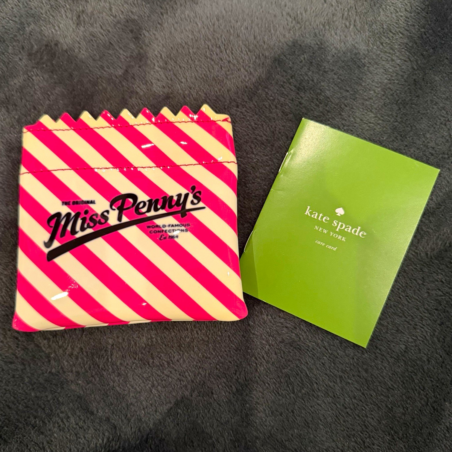 Kate Spade new york Pink & White Striped Miss Penny's Small Coin Purse Kate Spade new york Pink & White Striped Miss Penny's Small Coin Purse