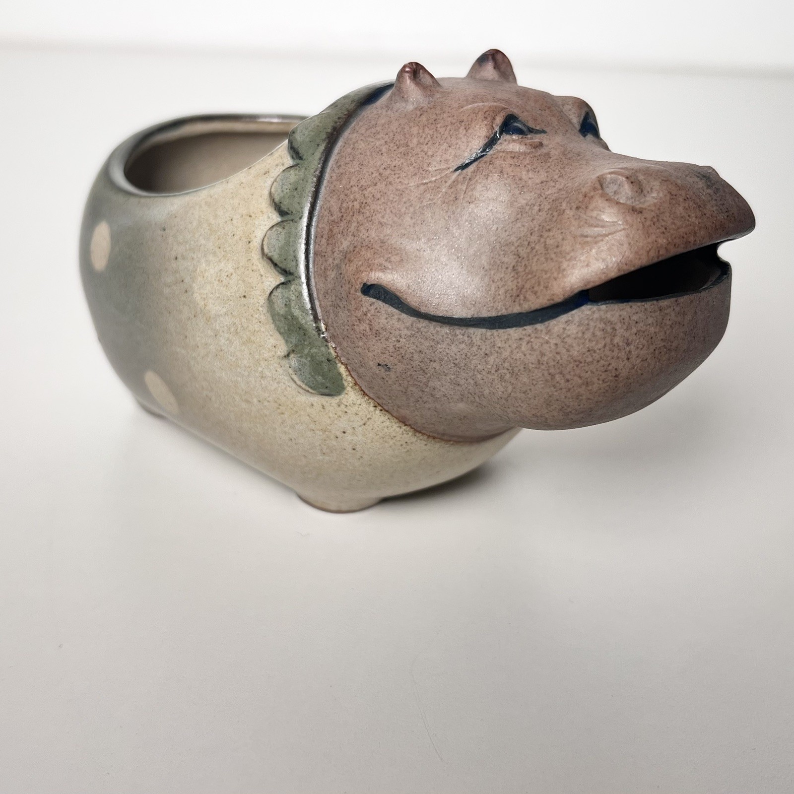 Vintage UCTCI Japan Ceramic Hippo Planter Whimsical Hippopotamus Pottery MCM Vintage UCTCI Japan Ceramic Hippo Planter Whimsical Hippopotamus Pottery MCM