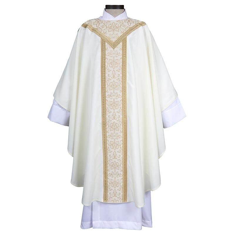 Ivory-White Chasubles, St. Remy Gothic Chasuble and Stole, Chasuble Vestment