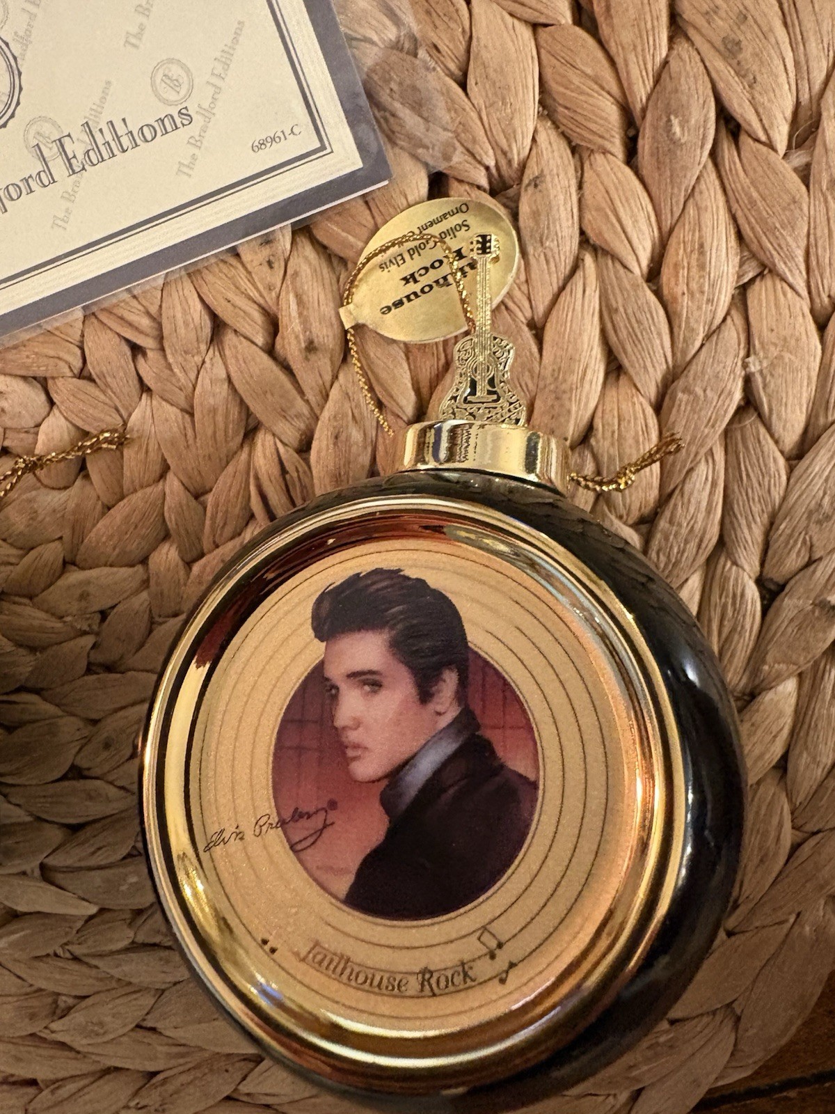 2 Vtg 1999 Elvis Presley Bradford Exchange Christmas Ornaments Porcelain COA 2 Vtg 1999 Elvis Presley Bradford Exchange Christmas Ornaments Porcelain COA