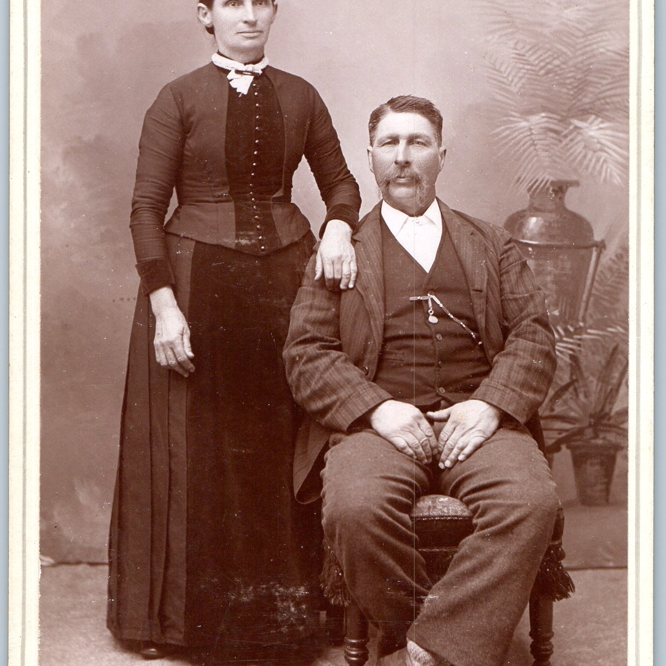 c1890s Houlton, ME Cabinet Card Photo Husband Wife Couple Bryson & Son Maine 6\ c1890s Houlton, ME Cabinet Card Photo Husband Wife Couple Bryson & Son Maine 6\