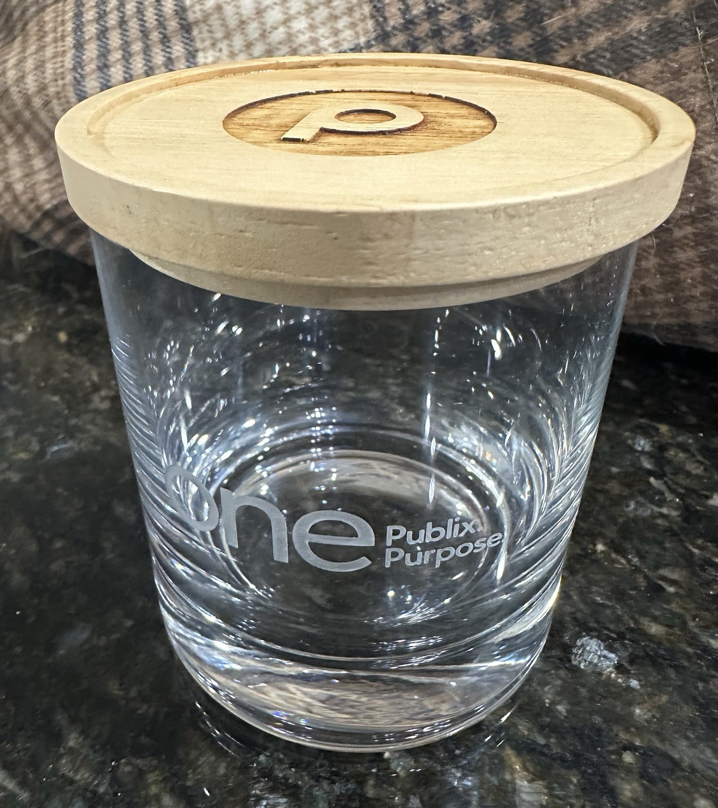 Publix One Purpose Glass and or Jar Wooden Lid P Logo Coaster Rare