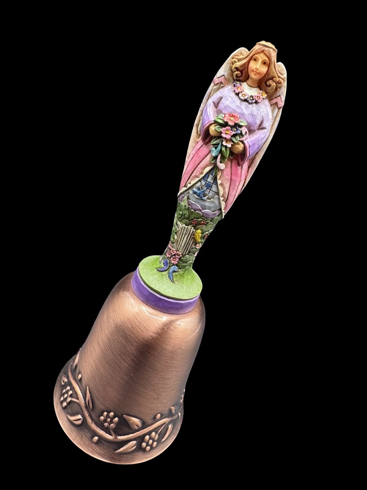 Jim Shore Heartwood Creek Angel Bell Figurine Hand Painted 6” Jim Shore Heartwood Creek Angel Bell Figurine Hand Painted 6”