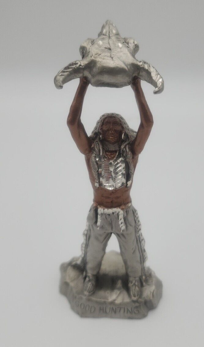 1990 Masterworks Fine Pewter Native American GOOD HUNTING Sculpture Peter Sedlow