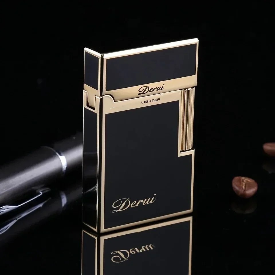 Derui Classic Loud Lighter Metal Inflatable Open Flame Side Slip Ignition Butane