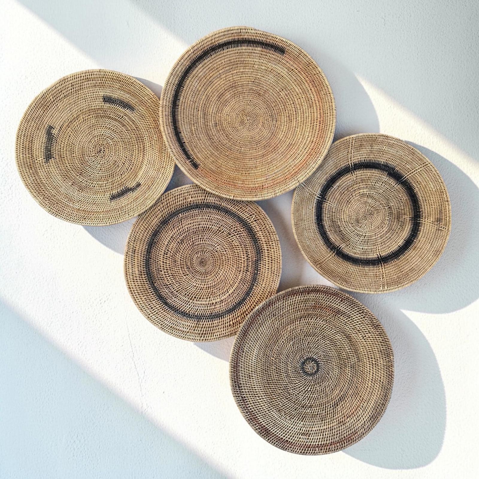 5 Makenge Baskets - African Wall Basket and African Art