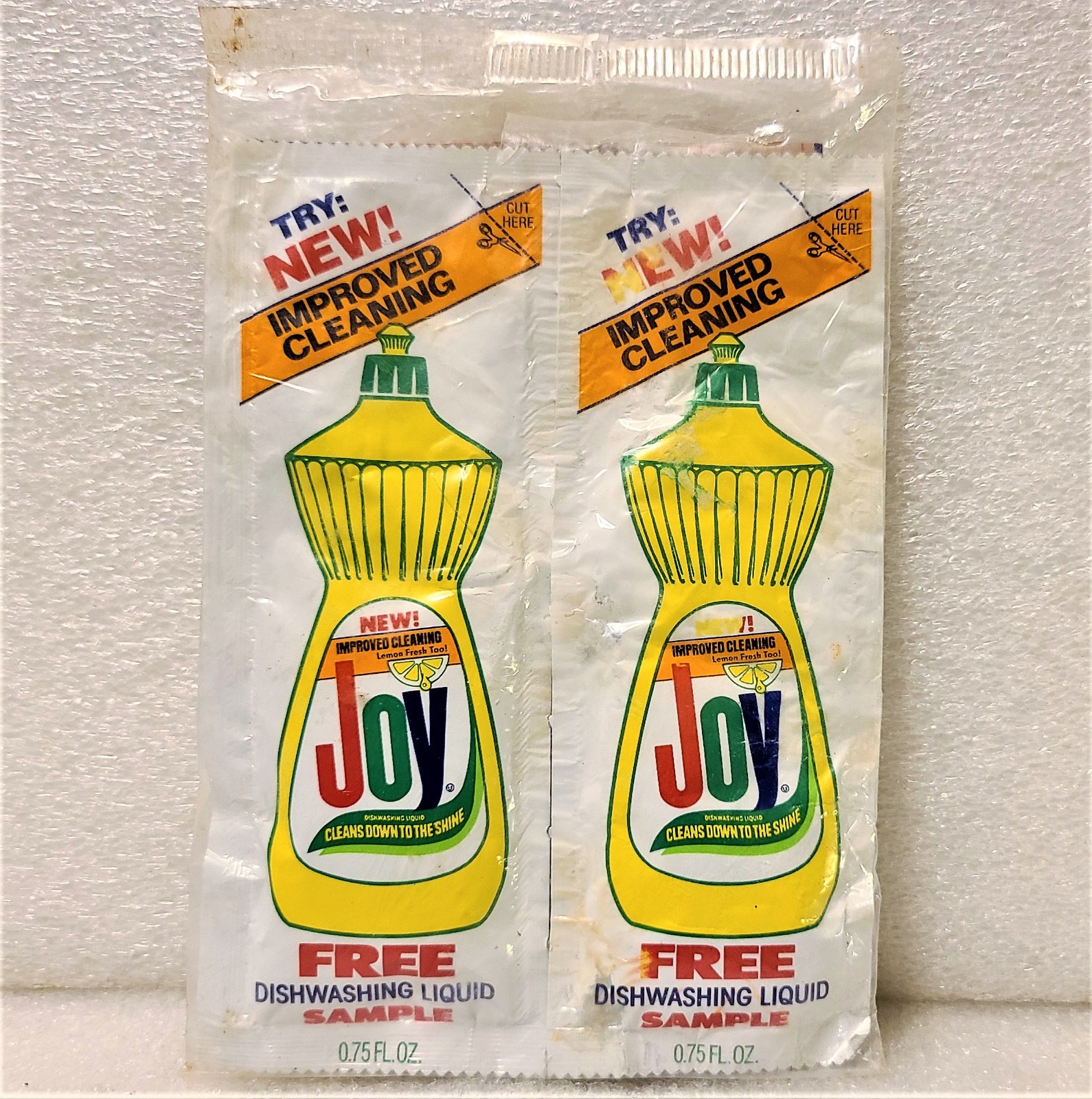 VERY RARE Vintage Joy Dishwashing Liquid Advertising Samples 2 Pack