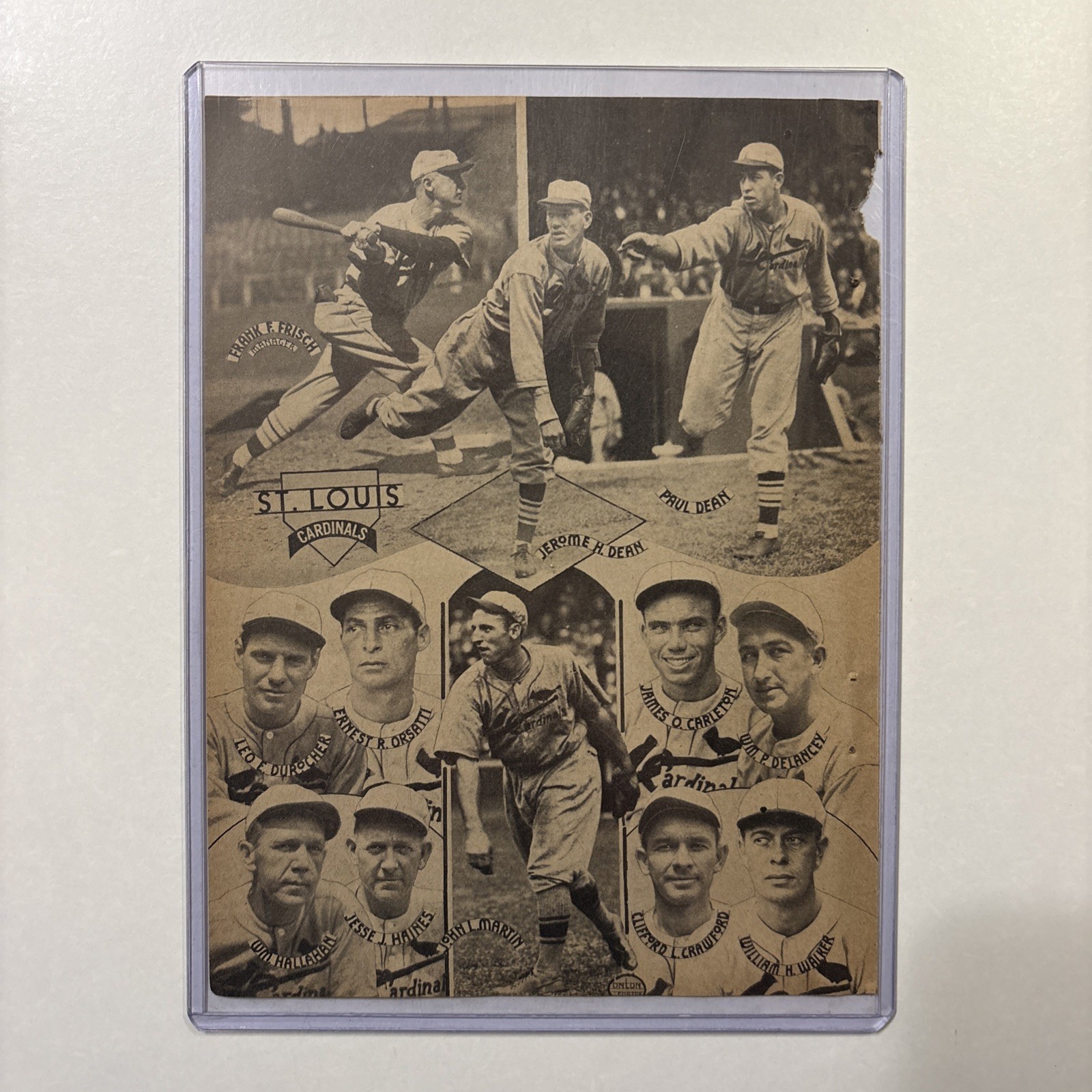 1934 St. Louis Cardinals Team Picture Dizzy Dean/Frisch/Durocher/Martin/Haines