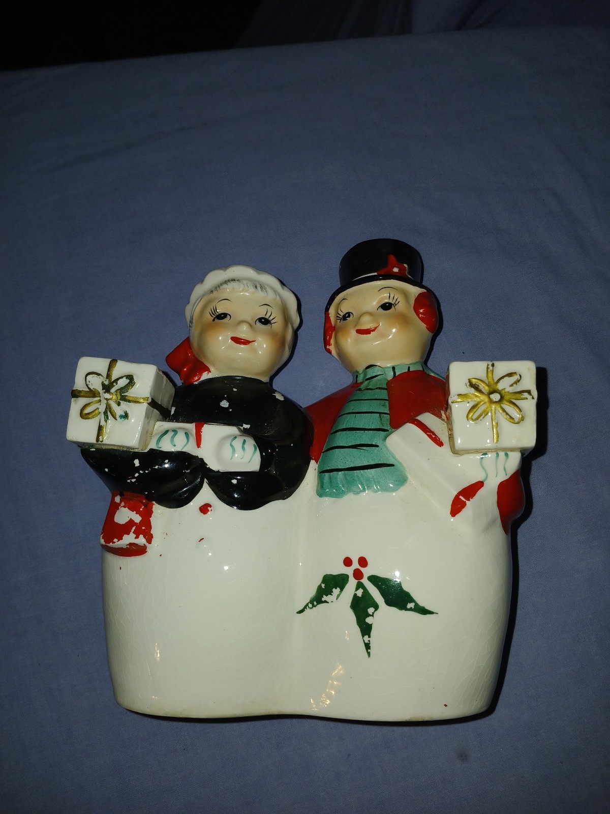 Vintage UCAGCO Mr. & Mrs. Snowman Candle Holder Japan Christmas Decor Vintage UCAGCO Mr. & Mrs. Snowman Candle Holder Japan Christmas Decor