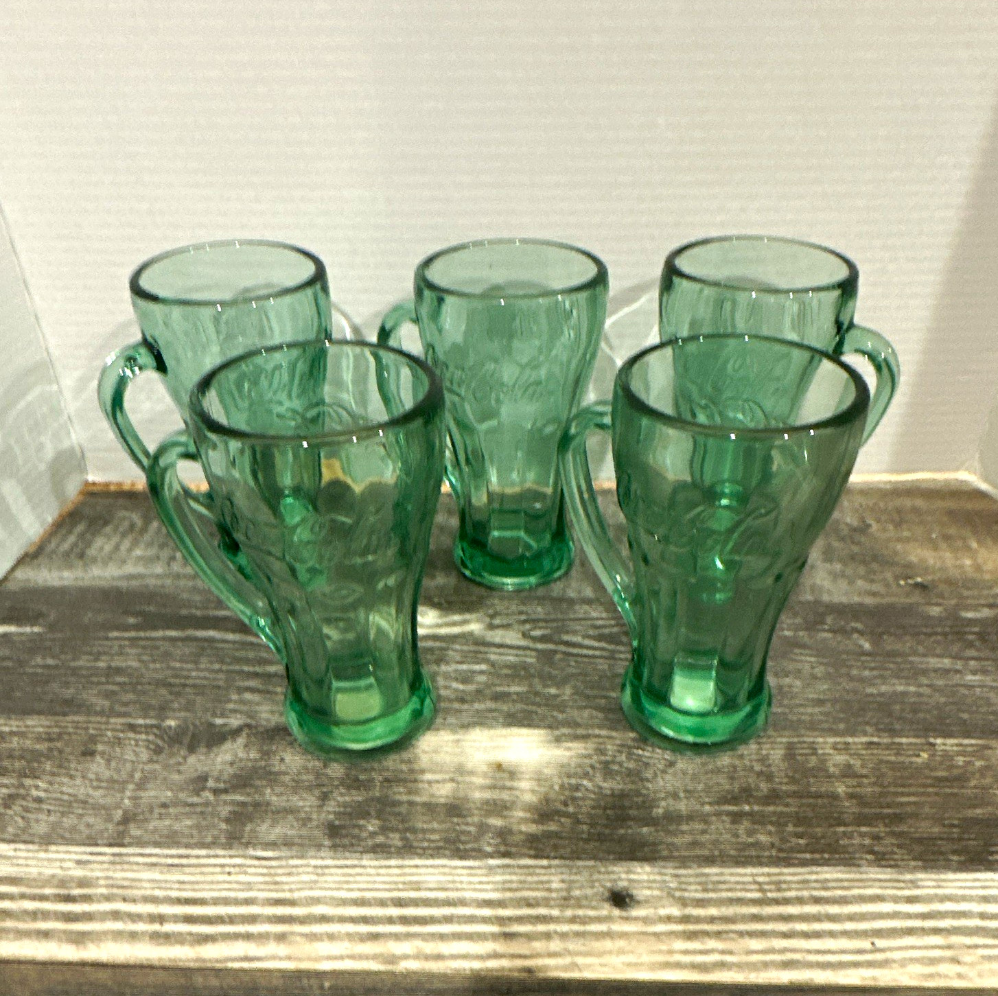 Vintage Libbey Coca-Cola Genuine Glass Green Set of 5, 14.5 oz Vintage Libbey Coca-Cola Genuine Glass Green Set of 5, 14.5 oz