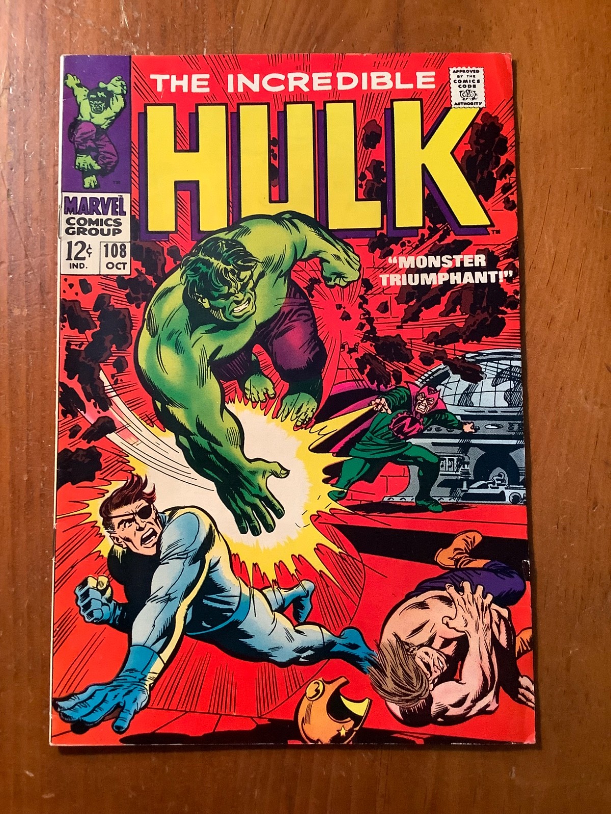 INCREDIBLE HULK #108 (1968) Marvel Silver Age Comic - (VF) High Grade INCREDIBLE HULK #108 (1968) Marvel Silver Age Comic - (VF) High Grade