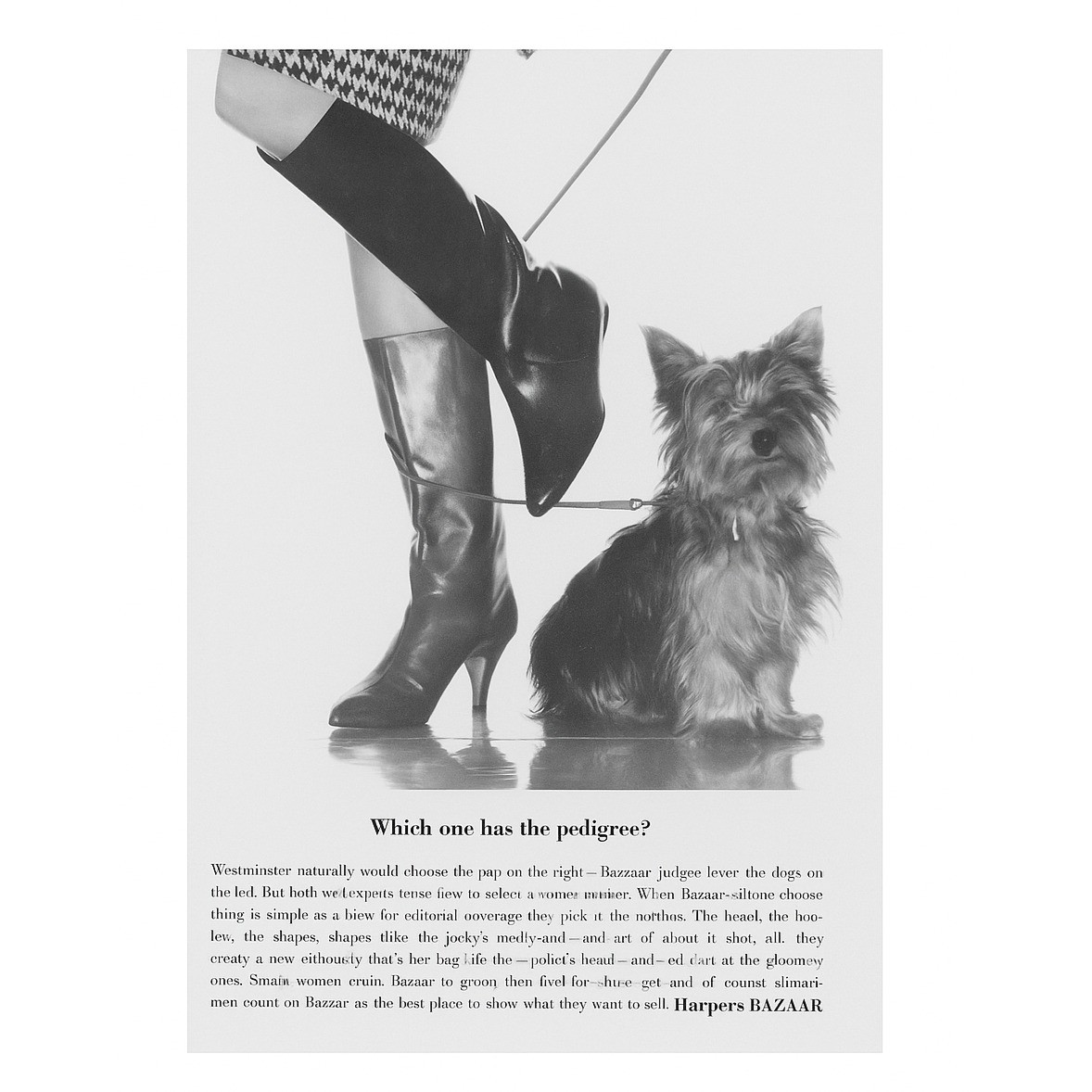 Harper\'s Bazaar Vintage Print Ad Dog Boots 60\'s 9x6