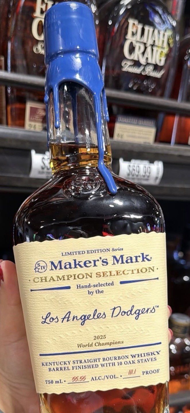 Maker\'s Mark Champion Selection LA Dodgers 2025 World Champions 750 mL Empty Btl