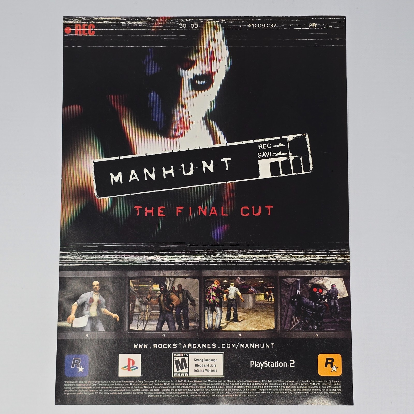 Manhunt The Final Cut PlayStation 2 PS2 Save Print Ad/Poster
