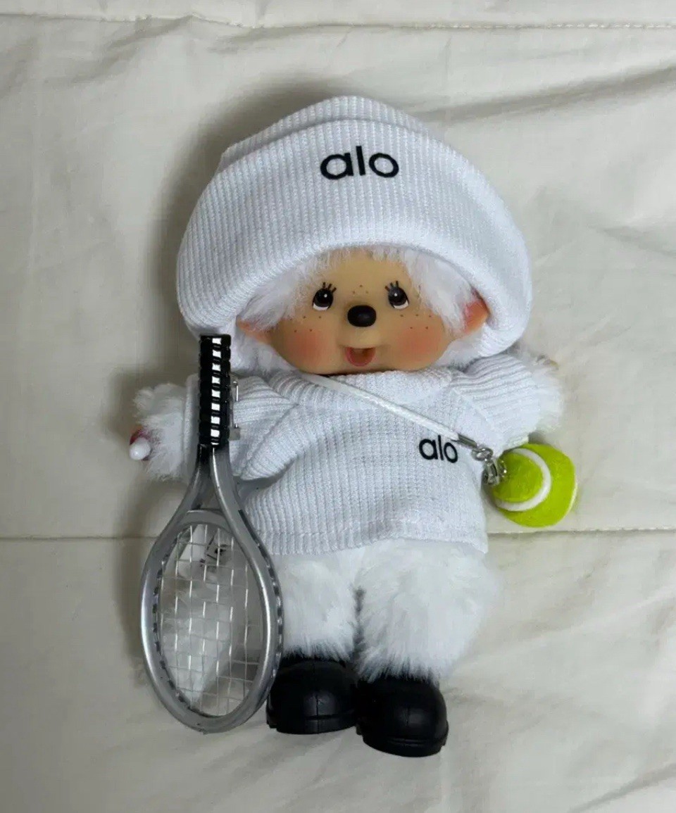 Sekiguchi Monchhichi White Plush + Alo Tennis Outfit Set Authentic Japan