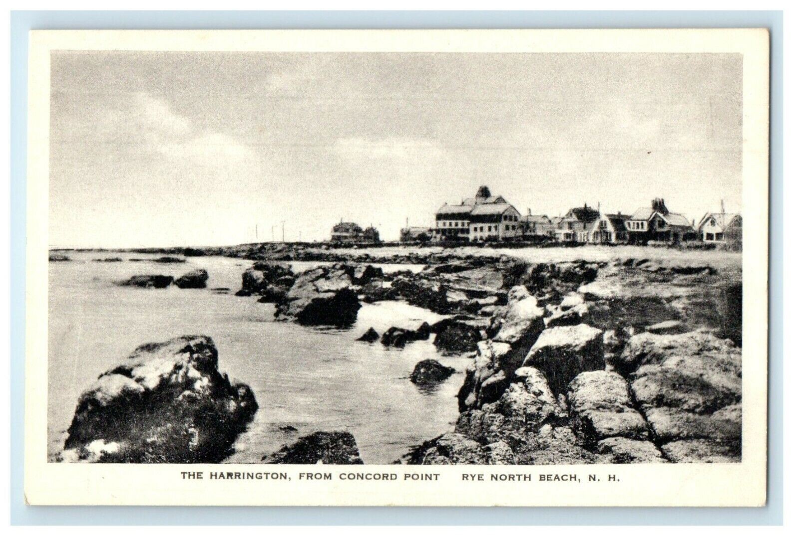 c1930's Rye North Beach NH, The Harrington From Concord Point View Postcard