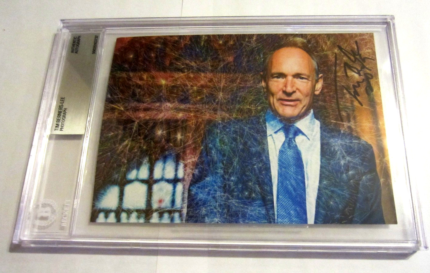 Tim Berners-Lee signed autographed 5x7 photo BAS Beckett World Wide Web HTML URL